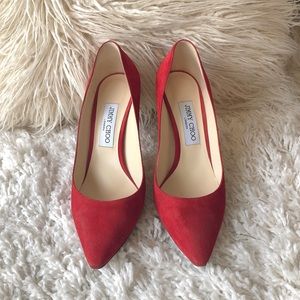 Jimmy Choo Red Suede Womens close toe Pump (US 9)